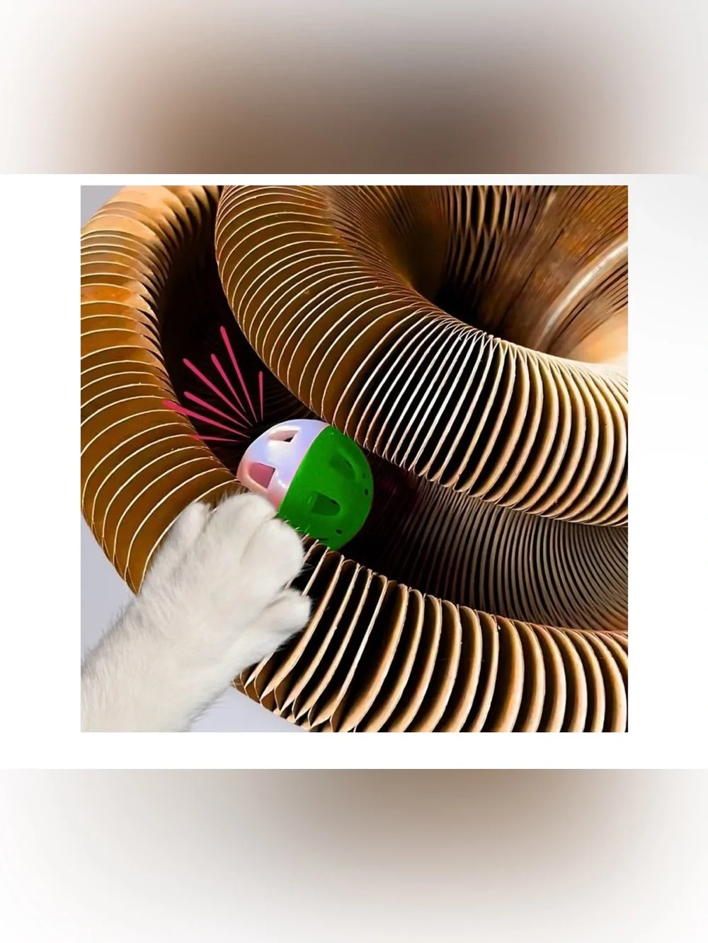 Cat Toy Magic Organ Cat Scratcher Cardboard with Bell Balls, Foldable Design